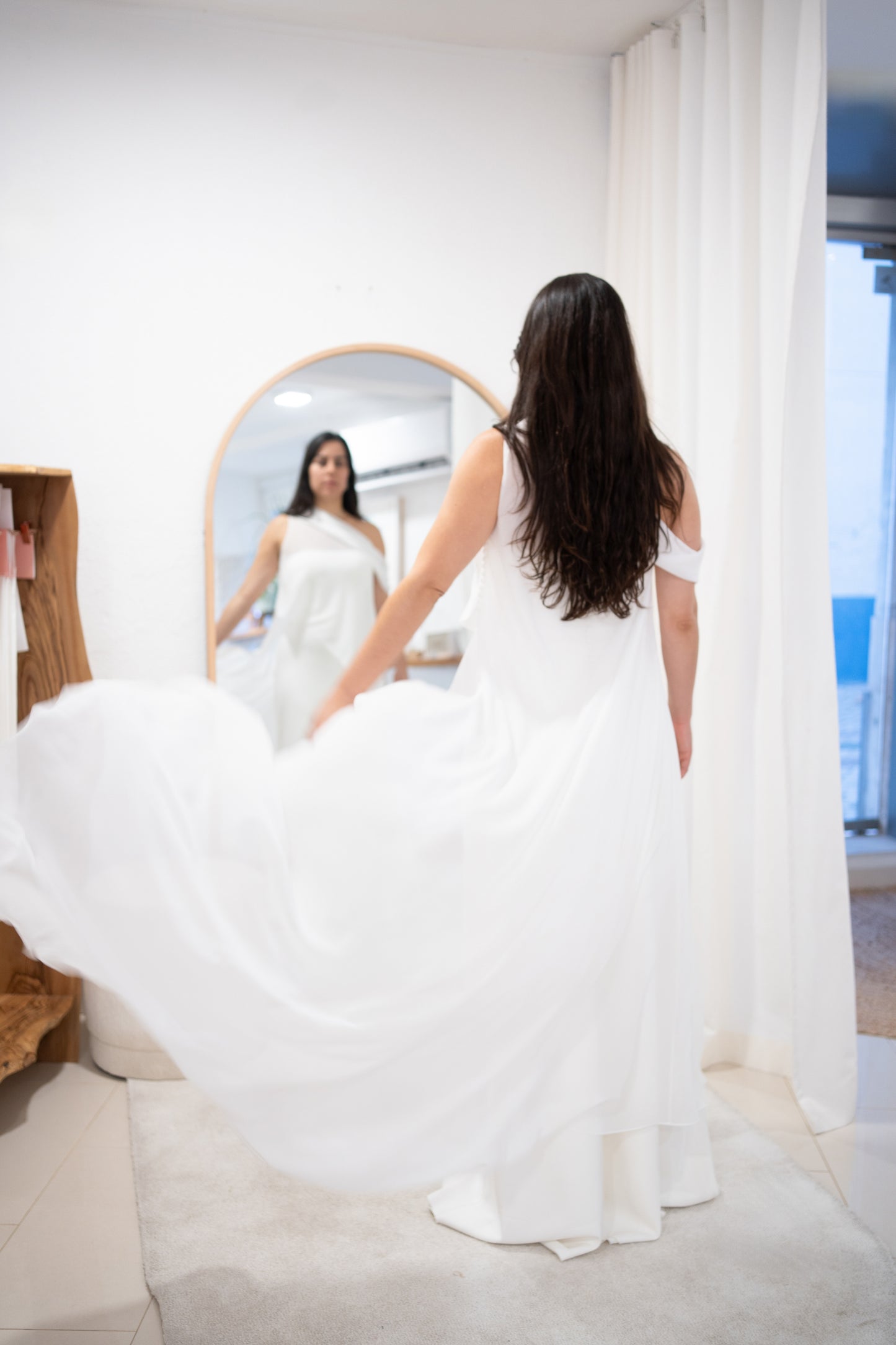 DIAGONAL DRAPED NECKLINE WITH SCARF