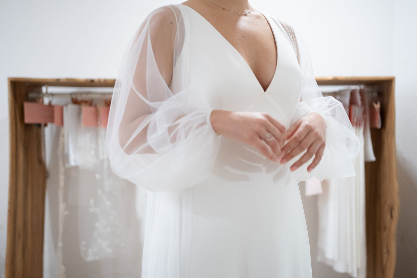 OPEN-FRONT CAPE WITH BISHOP SLEEVE