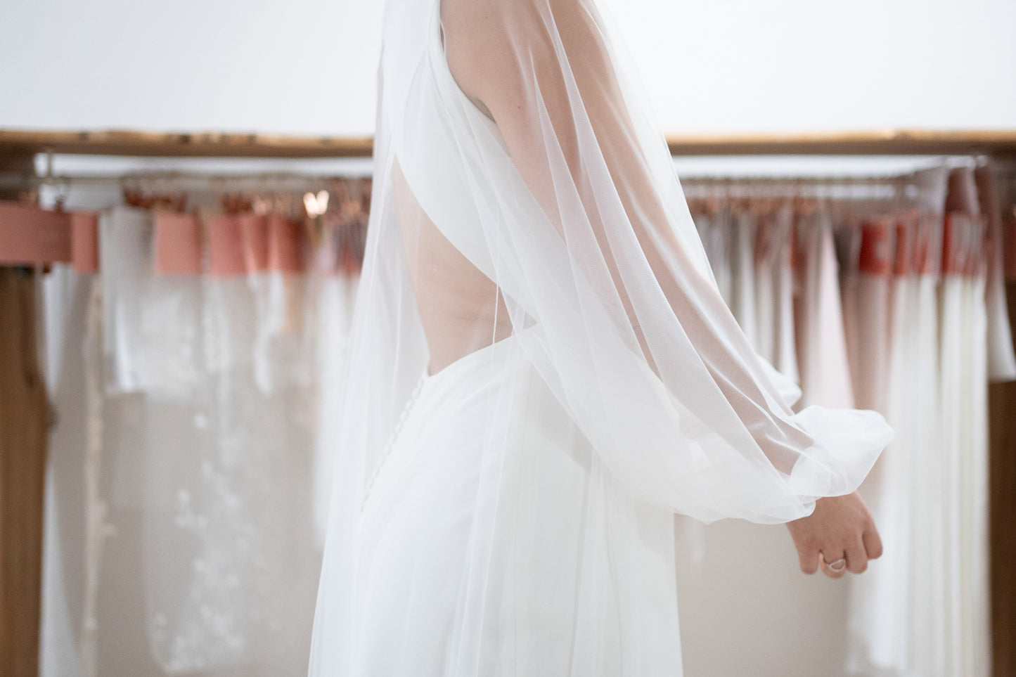 OPEN-FRONT CAPE WITH BISHOP SLEEVE