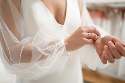 OPEN-FRONT CAPE WITH BISHOP SLEEVE