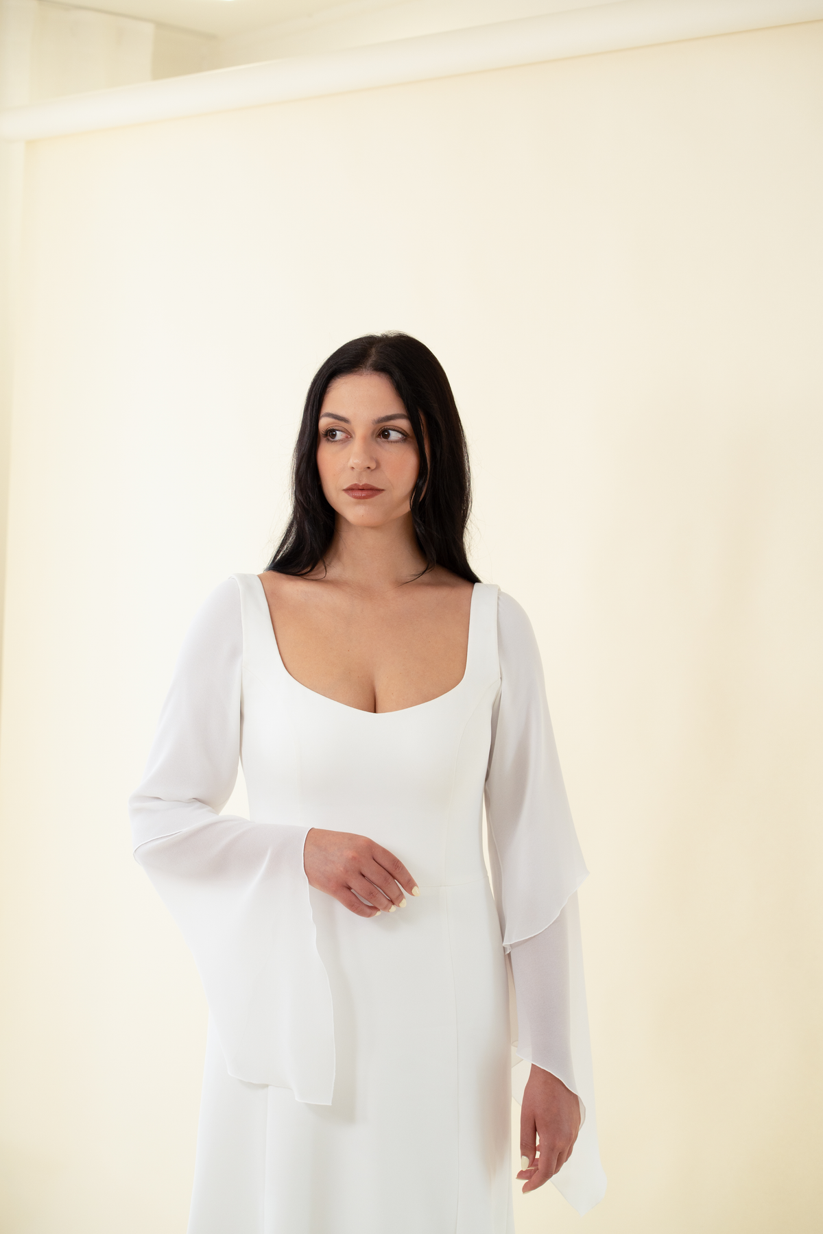 AMENA Layered detachable bridal sleeve - view 5 of 8