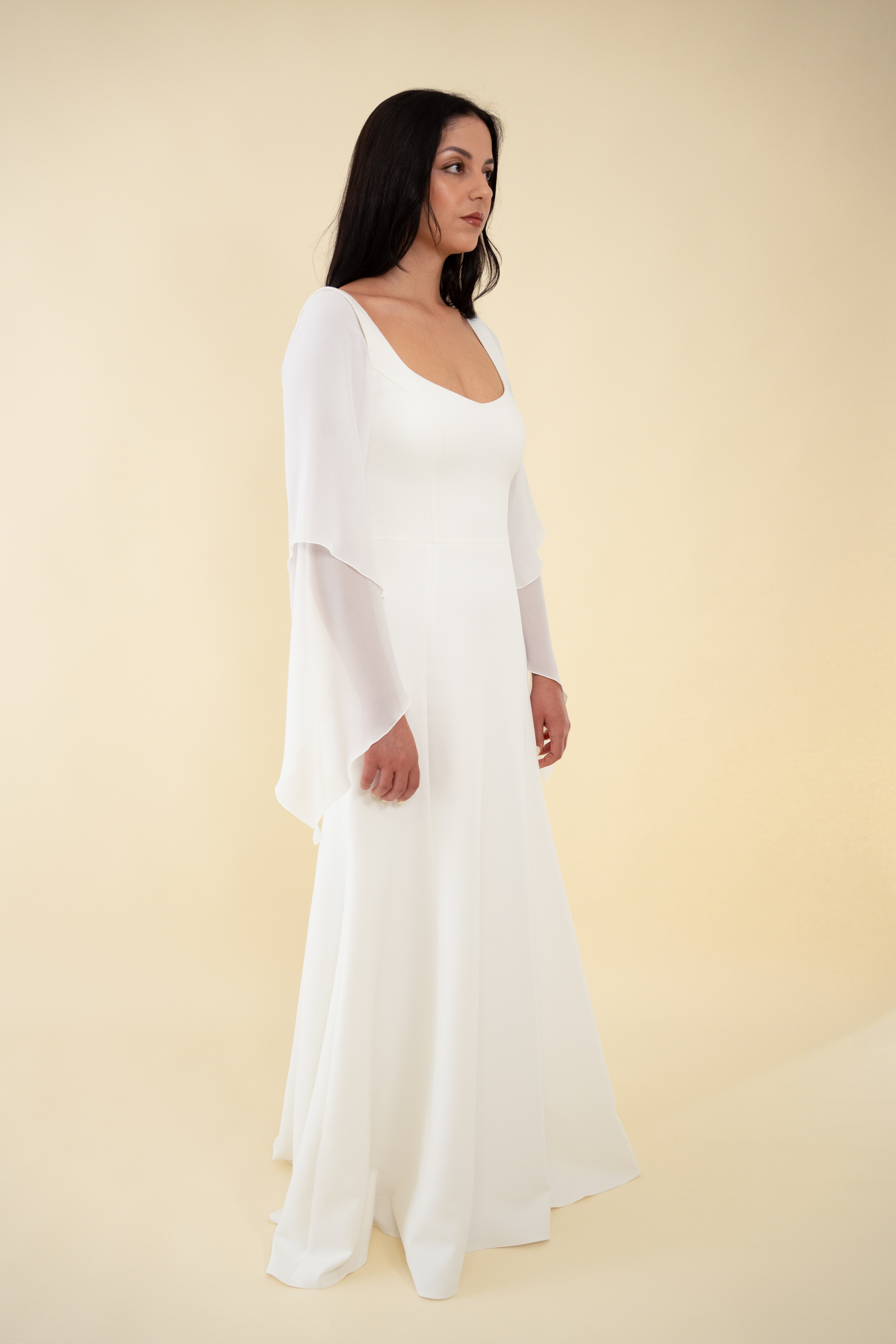 AMENA Layered detachable bridal sleeve - view 2 of 8